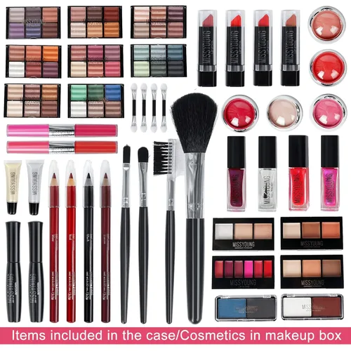 Miniatura 4 de Pure Vie Juego de maquillaje todo en uno para regalo navideño, paquete esencial de cosméticos que incluye paleta de sombras de ojos, lápiz labial