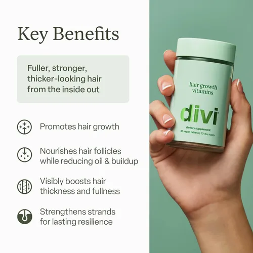 Miniatura 3 de Divi Sistema de crecimiento diario – Incluye suero para el cuero cabelludo (1.08 fl oz) y vitaminas para el cabello (60 unidades) – Apunta al