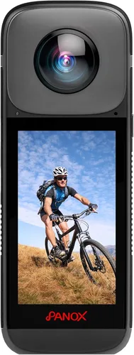 PANOX Cámara V2 360 para motocicleta, foto de 72 MP, video de 5.7K, cámara 4K en vivo de 360°, panorama GPS, sistema operativo Android 10, edición
