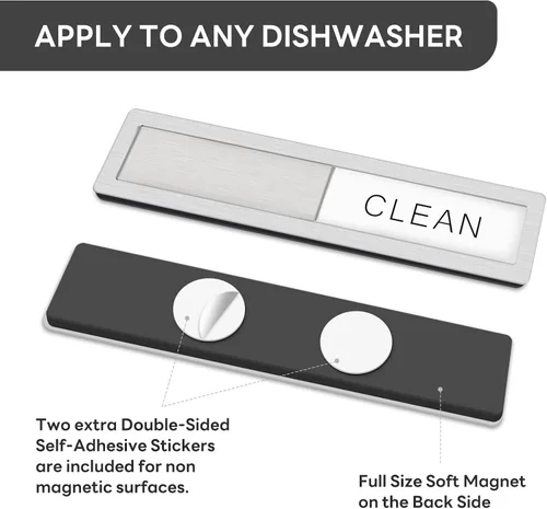 Miniatura 5 de Imán magnético para lavavajillas Clean Dirty de KitchenTour, imán de acero inoxidable premium Clean Dirty para lavavajillas, divertido, imán fuerte