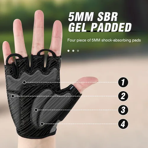 Miniatura 2 de Guantes de ciclismo para hombres y mujeres con almohadilla antideslizante que absorbe los golpes, peso ligero, ajuste agradable, guantes