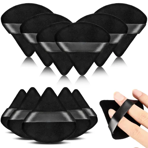 Miniatura 6 de Esponja para polvo de cara con forma de triángulo, 12 piezas, para polvo suelto, suave, base cosmética, esponja mineral para productos en polvo
