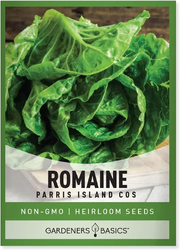 Gardeners Basics, Semillas de lechuga romana para plantar, Parris Island Cos Heirloom, variedad vegetal sin OMG, 0.07 onzas de semillas ideales para