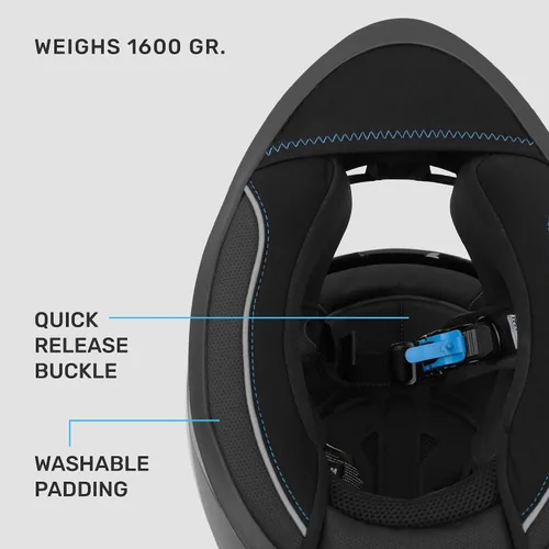 Miniatura 3 de Westt Cascos de Motocicleta Compactos – con Doble Visera, Aprobado por DOT, Casco Integral para Hombres, Mujeres y Adultos, Ligero Storm X Gris
