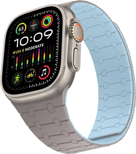 Miniatura 29 de Compatible con correa de Apple Watch de 49mm 46mm 45mm 44mm 42mm 41mm 40mm 38mm, correa de bucle magnético ajustable de silicona para iWatch Ultra