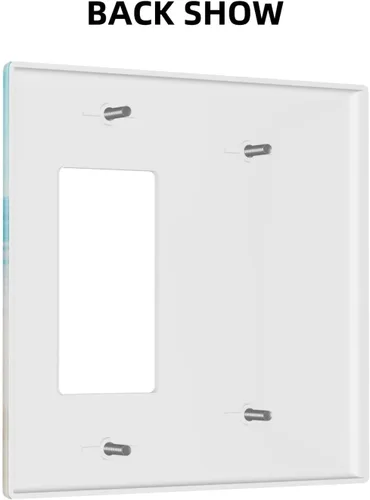Miniatura 4 de Cubierta para interruptor de luz, diseño de conchas marinas en la playa, placas de pared de 2 bandas, 1 paquete