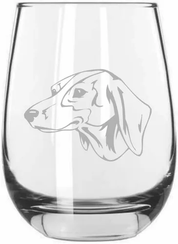 Miniatura 340 de Sakhalin Husky Dog - Copa de vino grabada personalizada de 15.25 onzas sin tallo