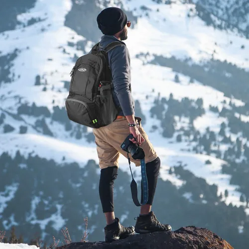 Miniatura 7 de G4Free Mochila de senderismo plegable ligera 40L, mochila de viaje impermeable Negro