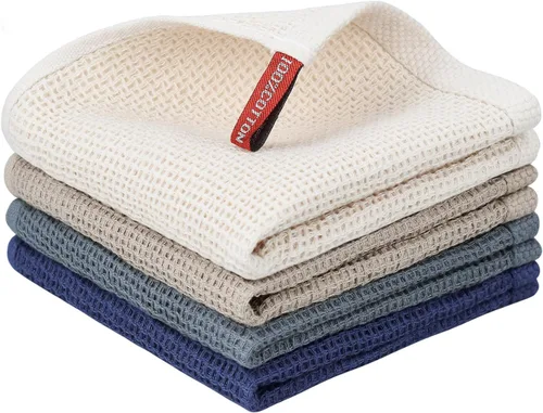 Miniatura 52 de Nialnant - Toalla de cocina 100% algodón, tejido gofre, suave, absorbente y de secado rápido, toallas para secar platos, trapos de limpieza - Multi