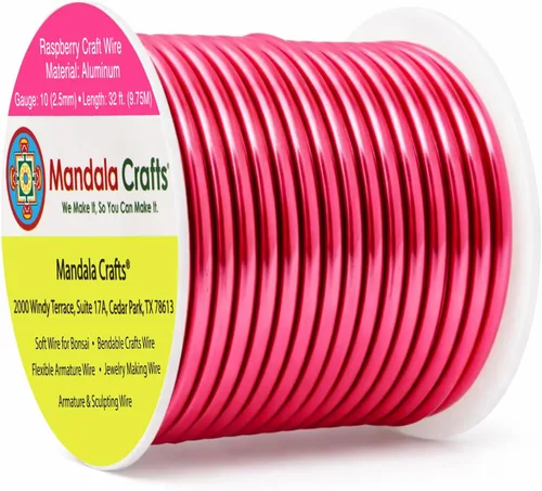 Miniatura 66 de Mandala Crafts - Alambre de aluminio anodizado de 8 calibre para hacer joyas - 9.75 m de alambre flexible negro colorido - Flexible para bonsái