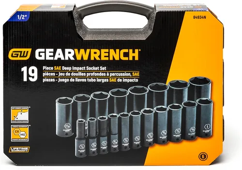 Miniatura 11 de GEARWRENCH - Juego de llaves de vaso de impacto estándar, color negro