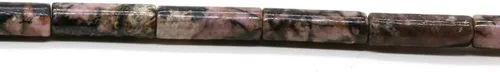 Miniatura 20 de Piedra de jaspe imperial negro natural de 0.157 x 0.512 in en forma de tubo de piedras preciosas cilíndricas sueltas manuales para hacer pulseras