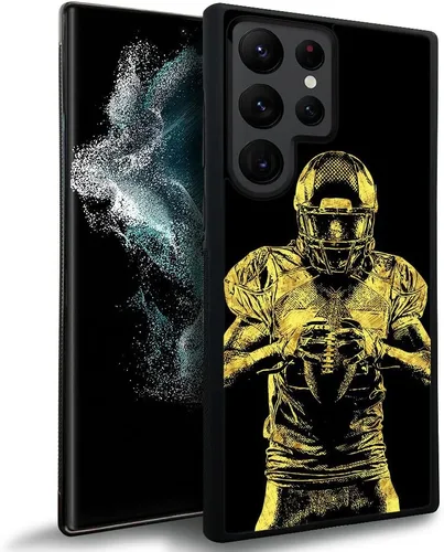Funda compatible con Samsung Galaxy S22 Ultra, funda de fútbol americano Galaxy S22 Ultra para hombres y mujeres, goma de silicona suave