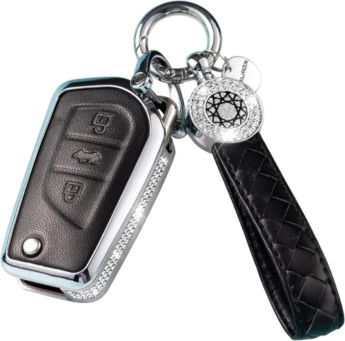 Miniatura 51 de Funda para llavero compatible con Volvo, cuero negro con cristal de protección de 360 grados para XC90, XC60, XC40, S60, S90, V60, V90, Polestar 1