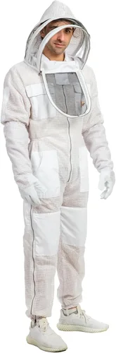 Miniatura 2 de Traje ventilado de la apicultura en varios colores con velos redondos o de esgrima Velo de esgrima blanco