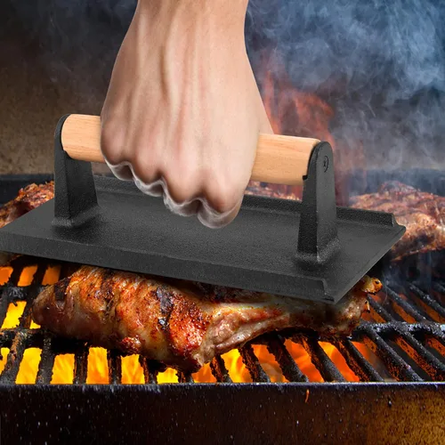Miniatura 4 de Leonyo Smash - Prensa de hamburguesas, prensa de hamburguesas de hierro fundido, kit de accesorios de parrilla de alta resistencia para cocinar