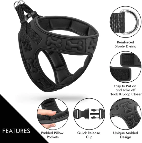 Miniatura 5 de Arnés de Ajuste Cómodo Step-in para Perros y Cachorros - Arnés de Chaleco Cómodo para Perros para Todo Clima: Ajustable, Suavemente Acolchado, Fácil