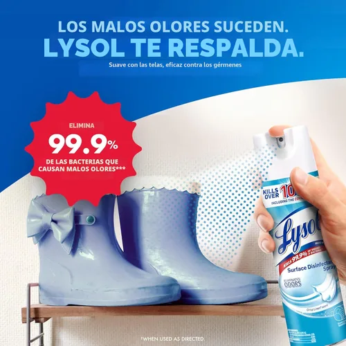 Miniatura 5 de Lysol Aerosol desinfectante, suministros de limpieza esenciales para el hogar, aerosol multiusos para habitaciones, aerosol desinfectante