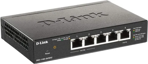 Miniatura 10 de D-Link Conmutador Ethernet gestionado inteligente Gigabit de 5 puertos, L2, VLAN, QoS, IGMP Snooping, LAG, interfaz de usuario web, metal resistente