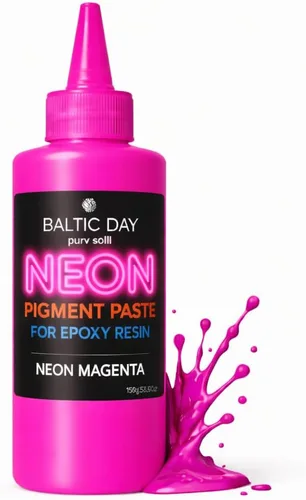 Miniatura 15 de BALTIC DAY Pasta de pigmento de neón para resina epoxi, 12 colores ultrabrillantes (0.55 onzas), tinte de pasta de polvo de mica, alto brillo, fácil
