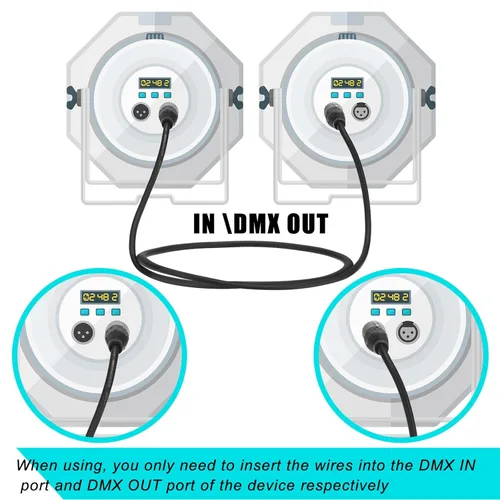 Miniatura 3 de Xuhal 10 cables de señal DMX flexibles de 3.2 pies de 3 pines, cables de señal DMX de 3.3 ft con conectores de metal, conexión XLR macho a hembra