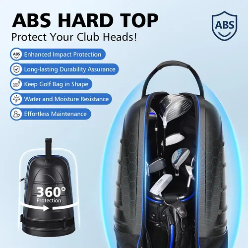 Miniatura 2 de Golf Travel Bags for Airlines with Wheels, Hard Case Top and 1680D Heavy Duty Oxford Protect Golf Clubs, Lightweight and Easy to Maneuver