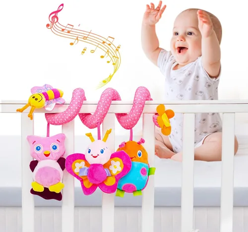 Miniatura 8 de Jollybaby Juguetes para Cuna Cochecito Asiento de Auto para Bebé 0-3-6-9-12 Meses, Juguetes Sensoriales Colgantes para Tiempo Boca Abajo para Recién