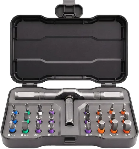 Juego de destornilladores magnéticos 24 en 1 para regalo del día del padre, juego de destornilladores de trinquete con estuche de almacenamiento,
