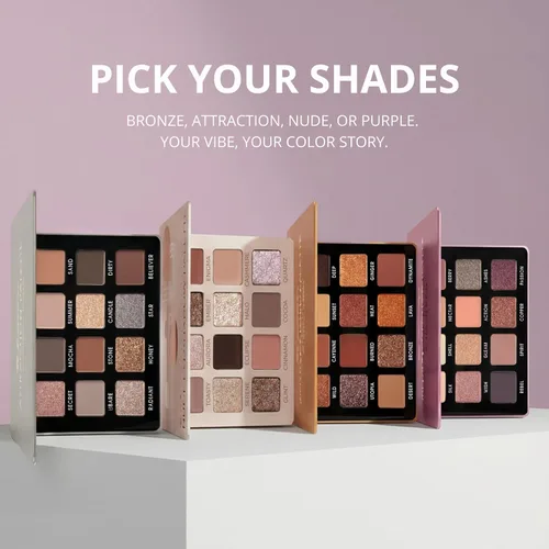 Miniatura 15 de Lamora Paleta de sombra de ojos rosa: 12 sombras suaves de rosa malva, paleta de maquillaje de ojos multiusos con acabados mate y brillantes