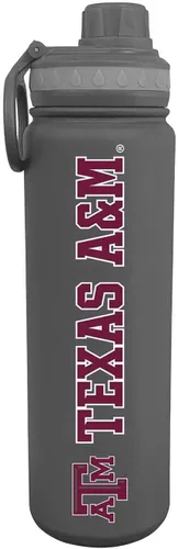 Campus Colors Botella de agua de acero inoxidable de la NCAA, tapa giratoria, 24 onzas, clip de transporte, mantiene tus bebidas calientes o frías