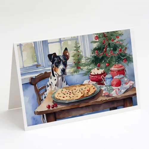 Miniatura 122 de Caroline's Treasures DAC3884GCA7P Paquete de 8 tarjetas en blanco de Navidad con galletas de husky siberiano Tarjetas de felicitación con sobres
