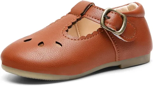 Miniatura 5 de DADAWEN - Zapatos de correa de vestir planos para niña, clásicos, para usar con el uniforme escolar