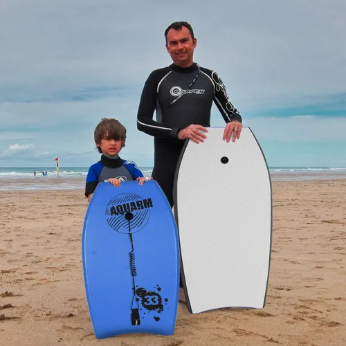 Miniatura 5 de Bodyboard con correa de muñeca, 33 pulgadas/37 pulgadas/42 pulgadas tablero de cuerpo ligero con núcleo EPS y superficie inferior lisa de alta