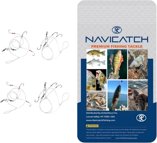 Miniatura 12 de Bagre, Scup (Porgy) y equipo de lubina – Kit de pesca de 3 ganchos Hi-Lo Bottom – Anzuelos japoneses atados a mano con línea PE – Agua salada y agua