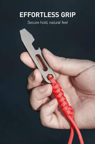 Miniatura 7 de KEEPO LINK Barra de palanca EDC de titanio multiherramienta, herramienta de llavero de palanca 4 en 1 con abrebotellas, llave hexagonal y regla de 5