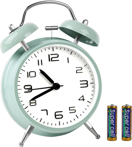 Miniatura 15 de pxy Lindo y seguro reloj despertador para niños alimentado por batería (batería incluida), reloj despertador analógico súper silencioso analógico