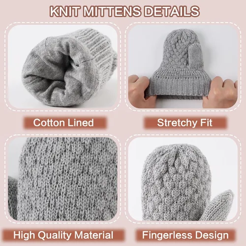 Miniatura 25 de Guantes de punto para bebés, niños y niñas, guantes de invierno para recién nacidos, guantes de 0 a 3 años