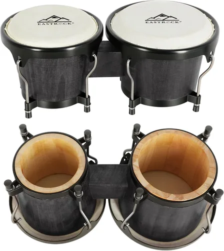 Miniatura 8 de EASTROCK Juego de tambor Bongo de 6 y 7 pulgadas para principiantes, estudiantes, adultos, profesionales, cabezas de piel de animales naturales