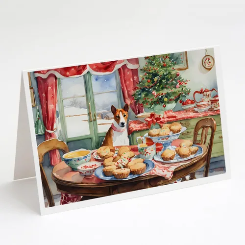 Miniatura 27 de Caroline's Treasures DAC3884GCA7P Paquete de 8 tarjetas en blanco de Navidad con galletas de husky siberiano Tarjetas de felicitación con sobres