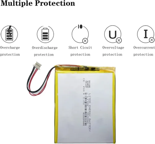 Miniatura 2 de Liter 357090 3.7V 4000mAh Batería recargable de iones de polímero de litio con conector de 5 hilos