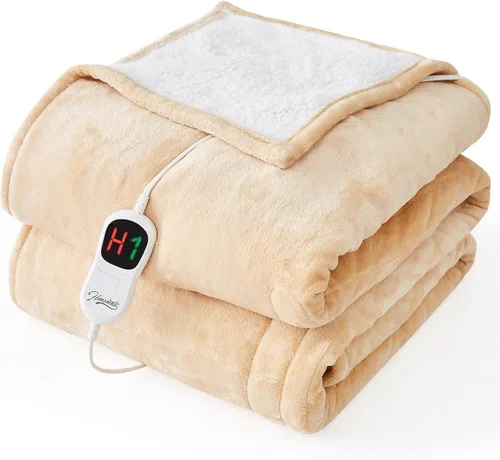 Miniatura 11 de Homemate Manta eléctrica térmica tamaño Queen, 84 x 90 pulgadas, manta térmica para cama con 10 niveles de calefacción, 8 horas de apagado