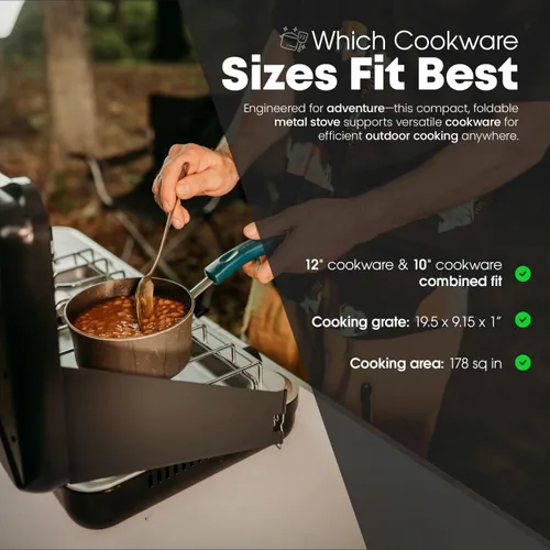 Miniatura 4 de GasOne - Estufa portátil de campamento – Estufa de propano doble con encendido automático de giro – 22,000 BTU con 2 quemadores y protector contra