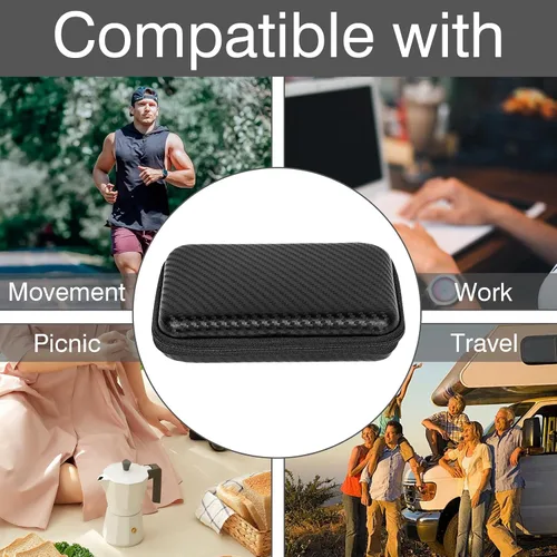 Miniatura 6 de Estuche de transporte para banco de energía solar, caja de almacenamiento de viaje dura portátil para cargadores solares, compatible con BLAVOR Negro