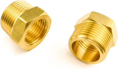 Miniatura 7 de SDTC Tech Paquete de 2 adaptadores reductores de buje de latón rosca macho NPT de 3/4 pulgadas a accesorios de tubería de rosca hembra NPT de 1/2