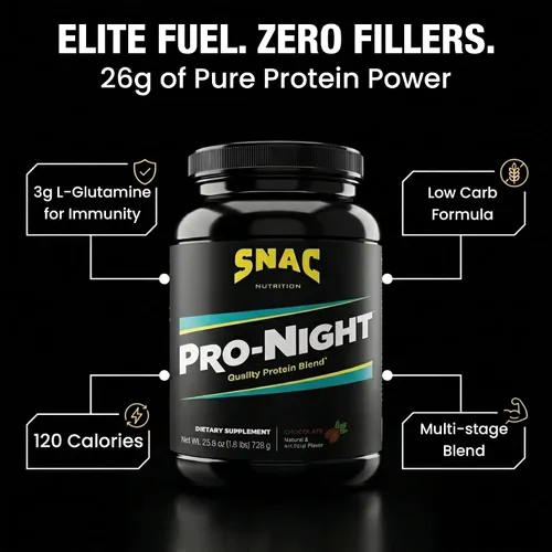 Miniatura 5 de SNAC Pro-Night - Mezcla de proteínas en polvo, proteína en polvo de calidad para hombres y mujeres, recuperación nocturna, suplemento alto