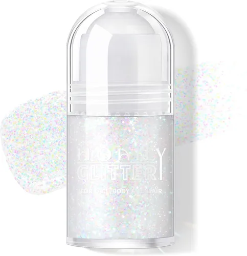 Miniatura 14 de HOSAILY Gel con Purpurina Negro Roll-on para Cara y Cabello, Pintura Facial con Purpurina Holográfica Camaleón que Cambia de Color para Halloween