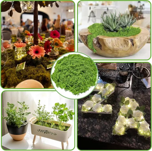 Miniatura 7 de Musgo falso para plantas en maceta, musgo verde para manualidades, musgo floral artificial para macetas, decoración de musgo verde para centros