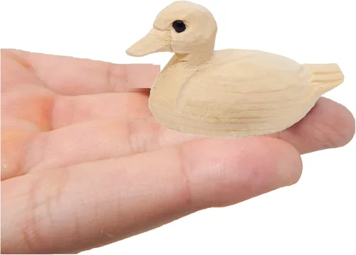 Miniatura 7 de Selsela Figura de pájaro de madera pintable para bricolaje, sin terminar, pintura tu propia escultura personalizada, estatua de artesanía de madera