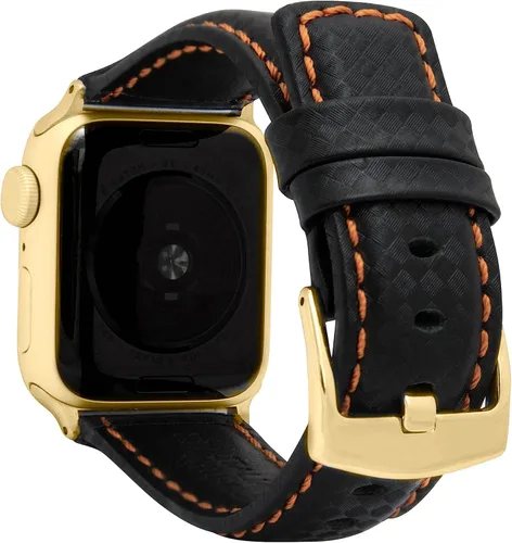 Miniatura 9 de Bandini Correa de cuero de fibra de carbono para hombre para Apple Watch de 1.732 in 1.772 in 1.654 in 1.614 in 1.575 in 1.496 in Ultra 1.929 in