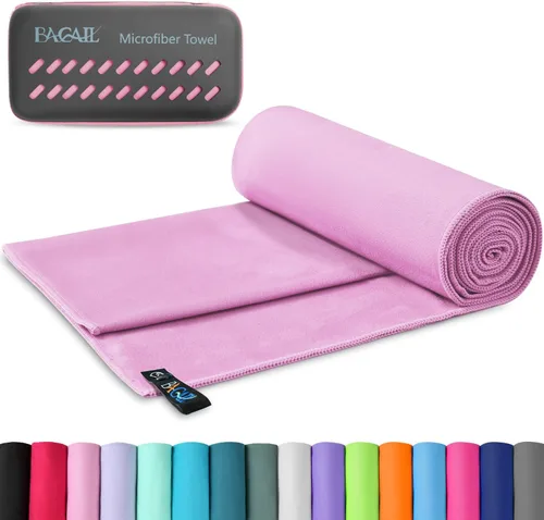 Miniatura 13 de BAGAIL - Toalla de camping con funda de EVA, toalla de viaje de microfibra compacta y ultrasuave, toalla de viaje súper absorbente y ligera de Gris